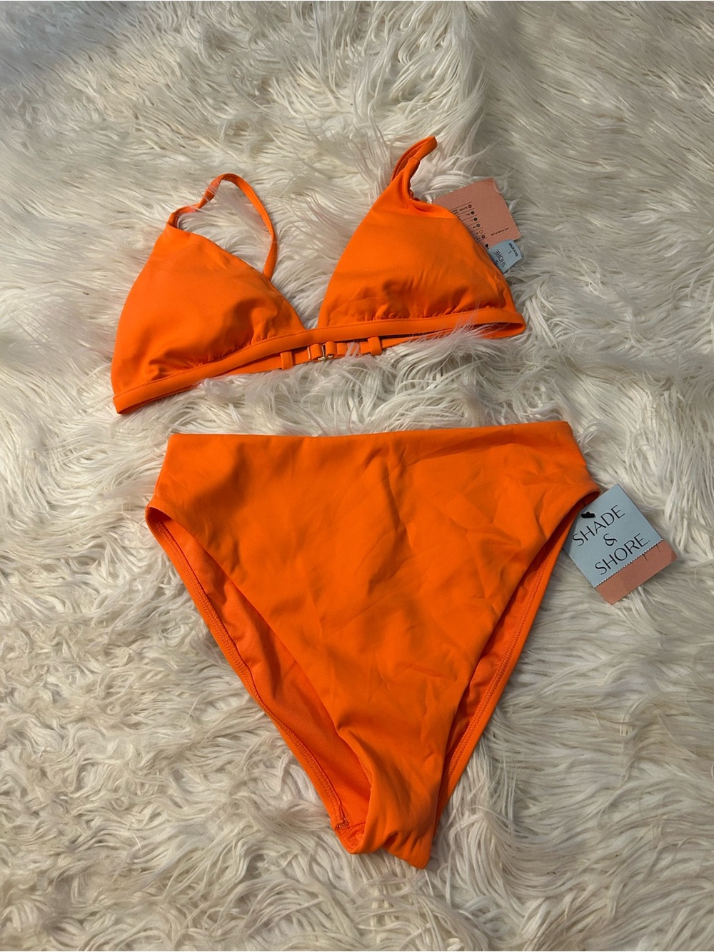 Shade & Shore Bright Orange Two-Piece Bikini Set